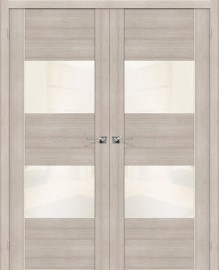 Дверь VG2 двойная ДО Cappuccino Veralinga White Pearl
